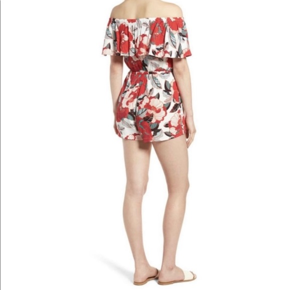 Cupcakes and cashmere floral ruffle off shoulder cadrian romper - Picture 2 of 9